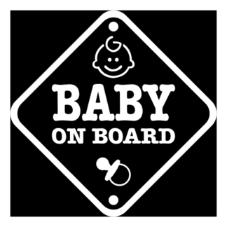 Baby On Board Sign Decal (White)